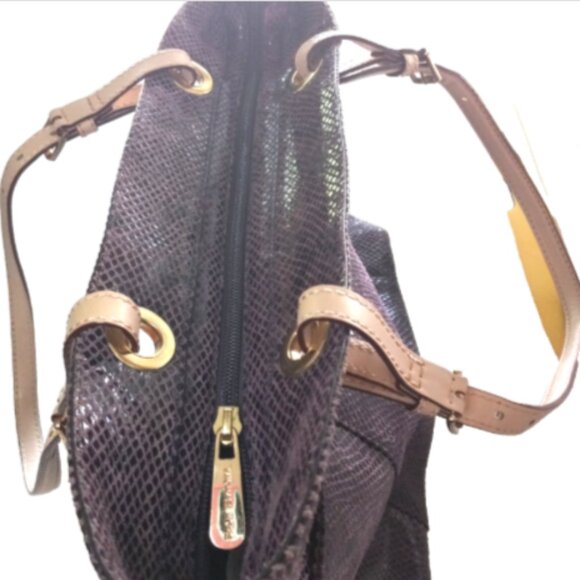 Michael Kors Jet Set Tote Purple Snake Embossed Shoulder Bag Very  Clean - Picture 6 of 12